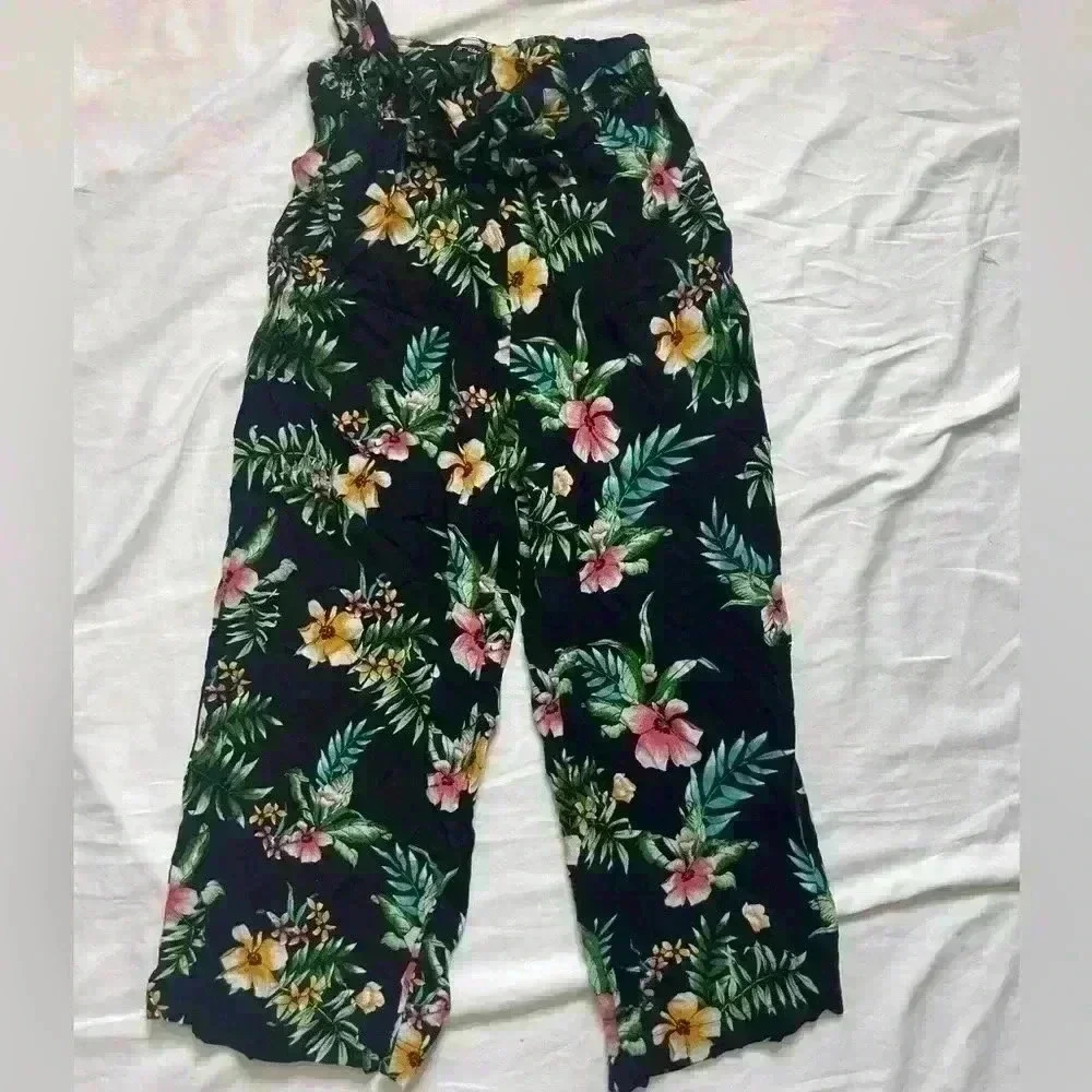 Art Class Girls Size 6/6X Pant Black Floral